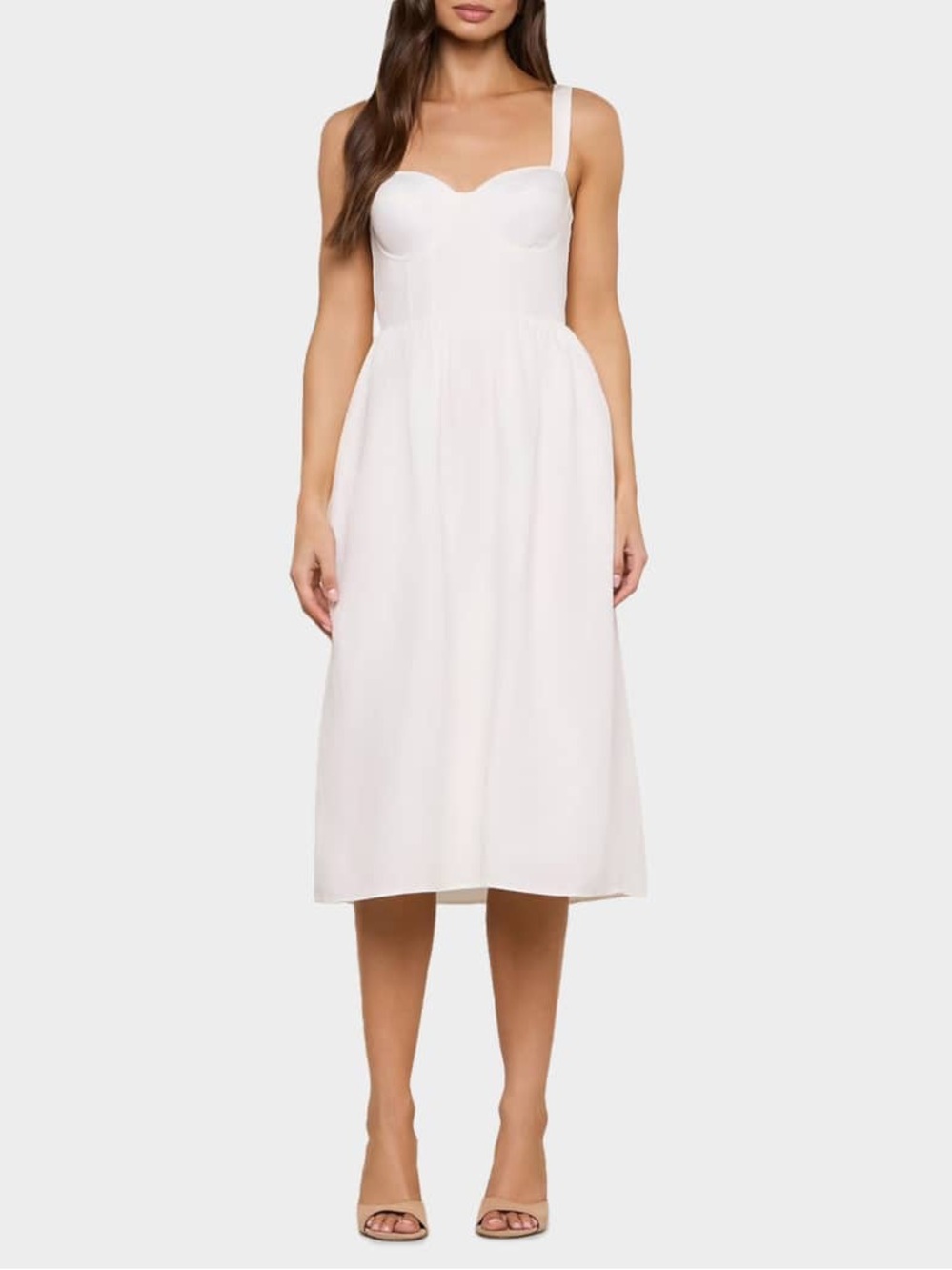 NWT! L'Agence Tiani Bustier Linen-Blend Dress - Picture 5 of 13